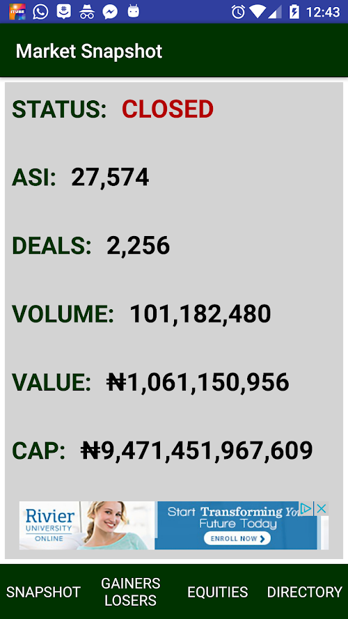 Android application NSE Tracker Nigeria screenshort