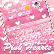 Pink Hearts Keyboard Theme  Icon