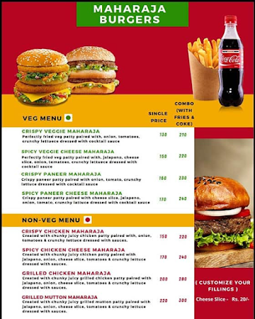 Goldy's Burger King menu 