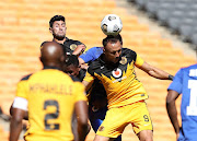 Samir Nurkovic of Kaizer Chiefs competes for the ball with Bradley Grobler of Supersport United during the DStv Premiership match between Chiefs and SuperSport at FNB Stadium on February 20 2021 in Johannesburg.