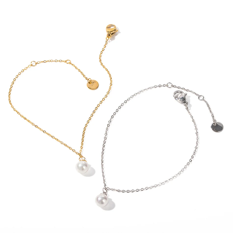 RVS parel hanger armband voor dames Vintage sieraden met karakter en tijdloze elegantie voor een stijlvolle uitstraling
