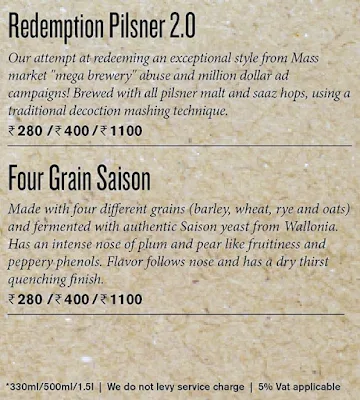 Independence Brewing Co menu 