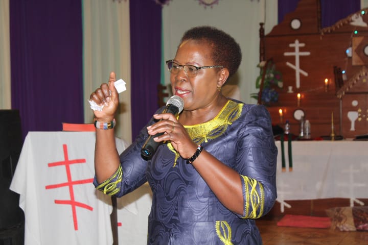 Kandara MP Alice Wahome at AIPCA Mukurwe Church on Sunday.