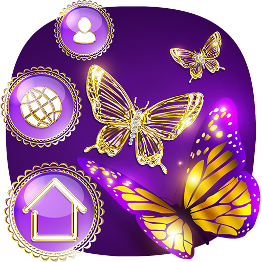 Purple Gold Butterfly Theme