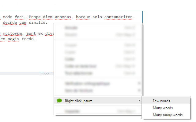 Right click ipsum