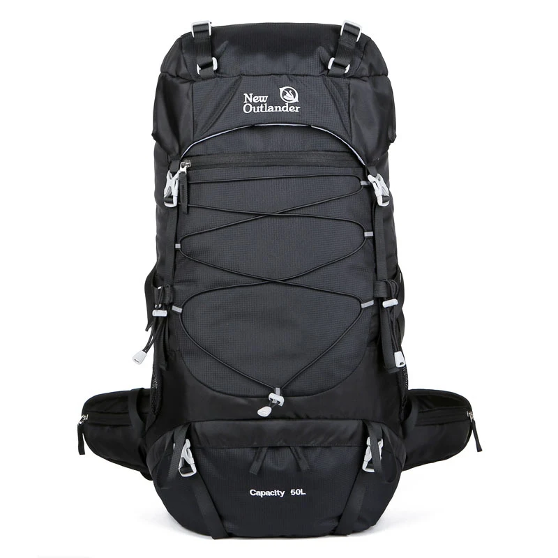 Mochila Montañismo 50L Gran Capacidad Nylon Viaje Camping Senderismo, Mochila Alpinismo Resistente y Espaciosa, ¡Explora Libremente!