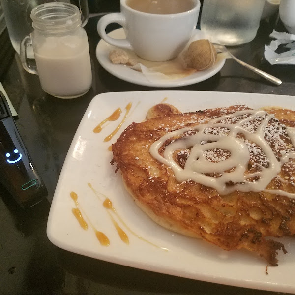 GF cinnamon roll pancake