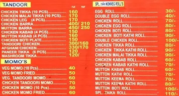 Zaika Restaurant menu 