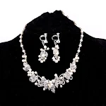 Silver necklace ear clip