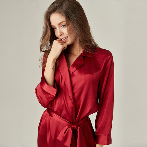 Title 7, Lace-up Silk Bathrobe and French Satin Pajamas ...