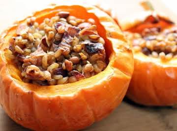 Vegan Stuffed Squash With Dates And Pine Nuts