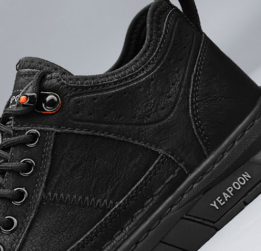 Title 3, Mens Trendy Low-Top Leather Shoes Thickened No...