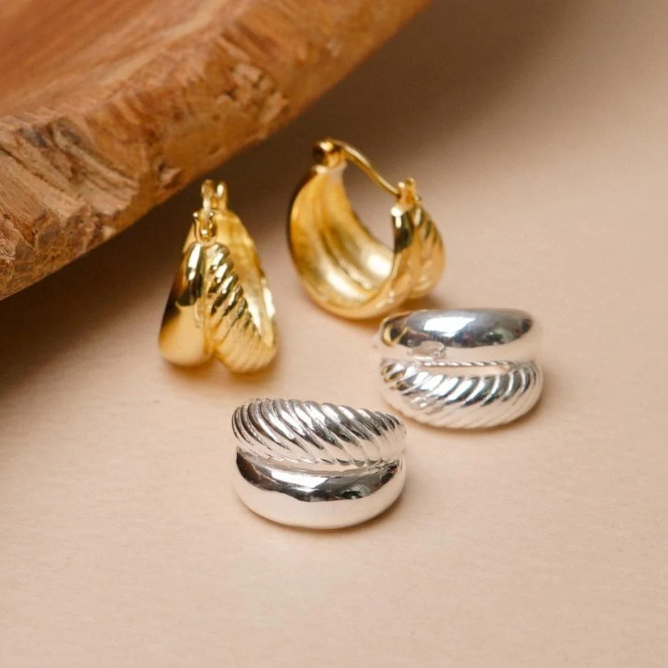 Title 8, Simple Fashion 925 Sterling Zilveren Dubbele Oo...
