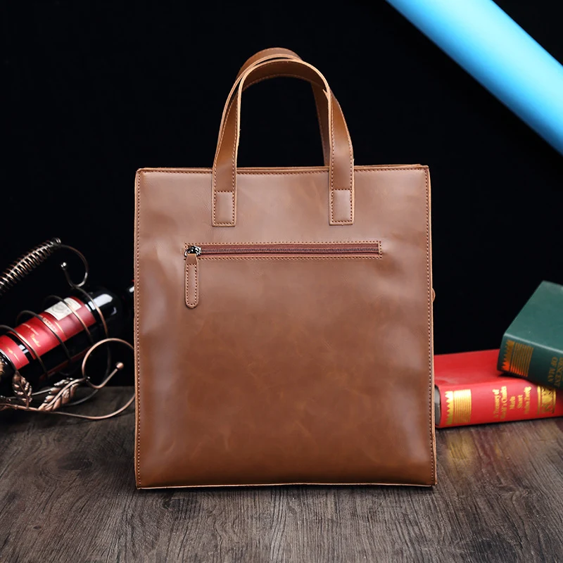 Title 3, Sac Tote Homme Rétro Cuir PU Crazy Horse Grand ...