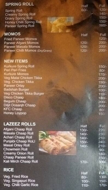 Kala Burger Wala- Red Board menu 