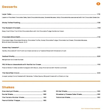 Church Street Social menu 