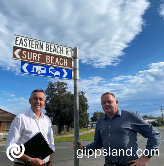 Federal and State MPs Darren Chester and Tim Bull want an explanation on why upgrades at Eastern Beach Road haven’t started, 18 months after $4 million funding was announced