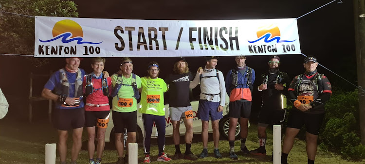 The group of adventurers moments before the start of the inaugural Kenton 100 Miler, which comprised 10 laps of a 10 mile loop around Kenton-on Sea, from Friday 30 October to Sunday 1 November 2020.