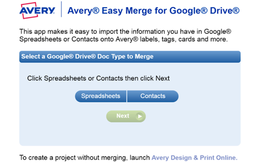 Avery Easy Merge