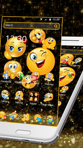 Black Glitter Emoji Theme