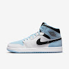 air jordan 1 mid se white/black/ice blue