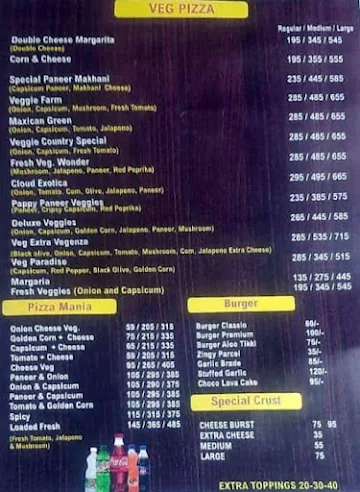 Ominoj Pizza menu 