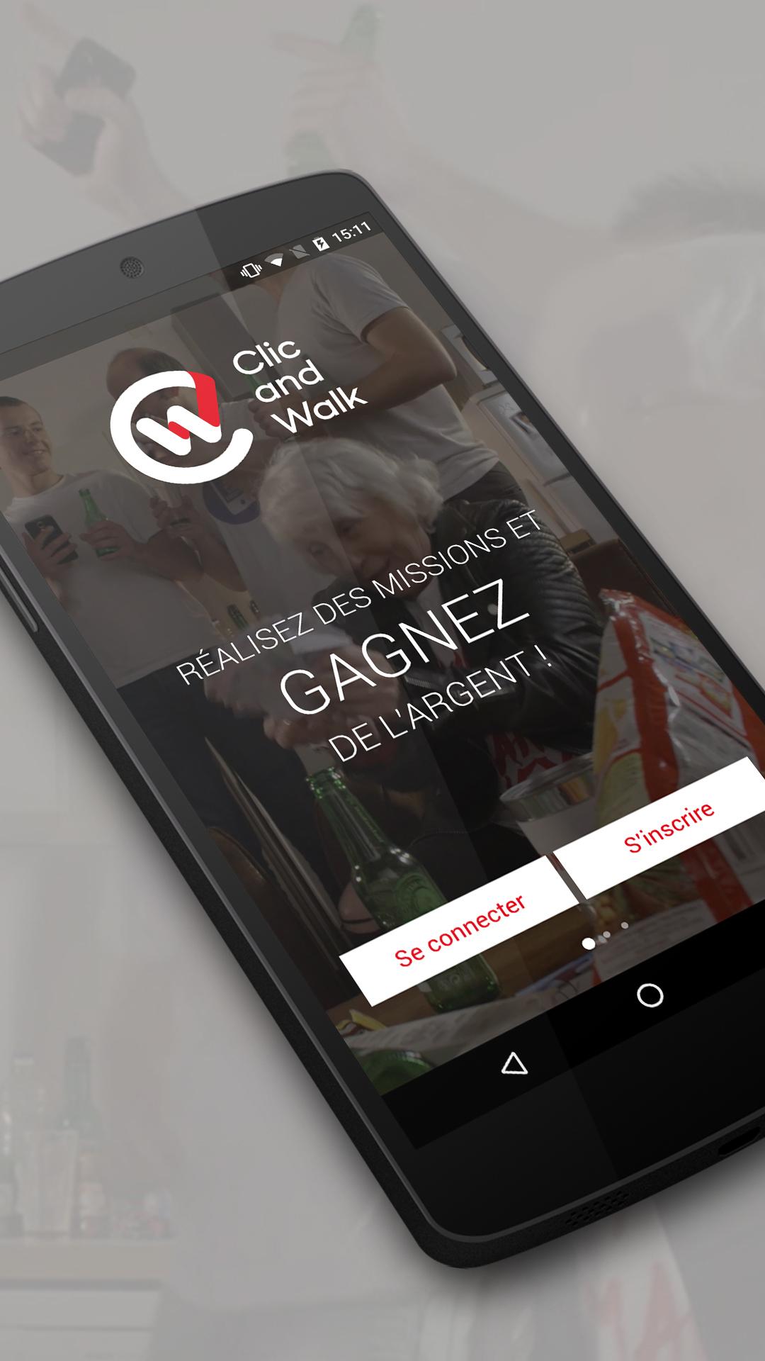 Android application Clic and Walk - Earn money screenshort