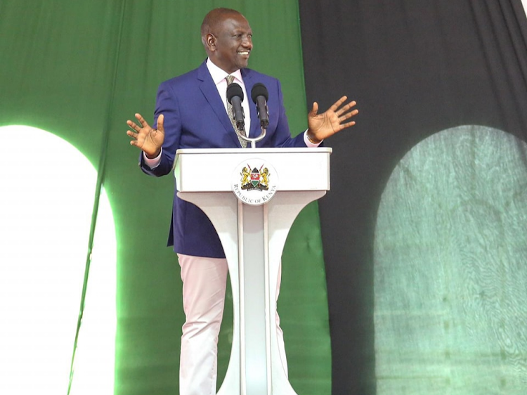 President-elect William Ruto addressing Kenya Kwanza elected members at Karen on September 7,2022.