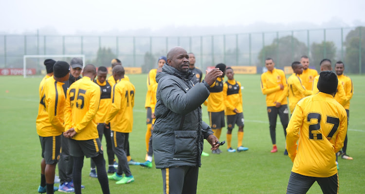 Kaizer Chiefs head coach Steve Komphela takes charge of a training session during the club's media day at their headquarters at Naturena, south of Johannesburg, on April 12 2018.