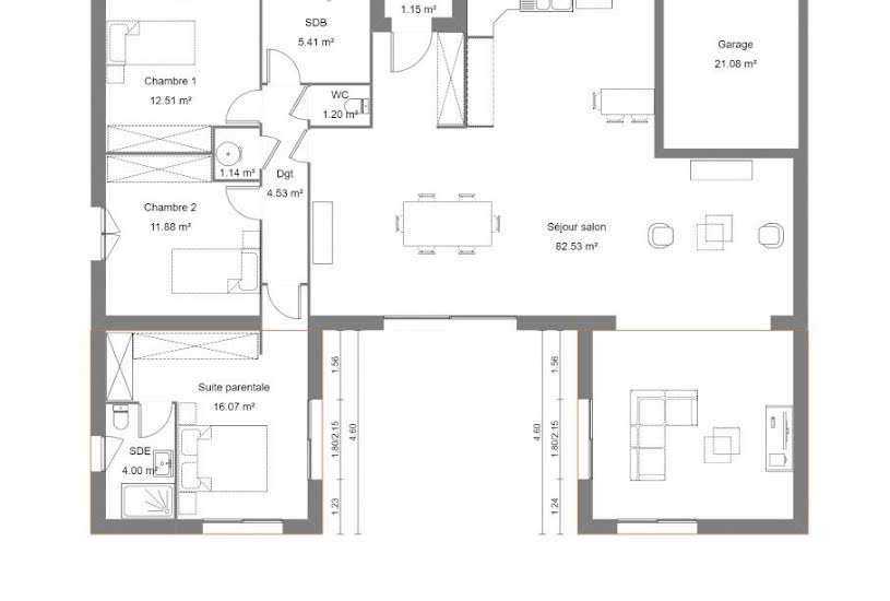  Vente Terrain + Maison - Terrain : 1 000m² - Maison : 140m² à Langlade (30980) 