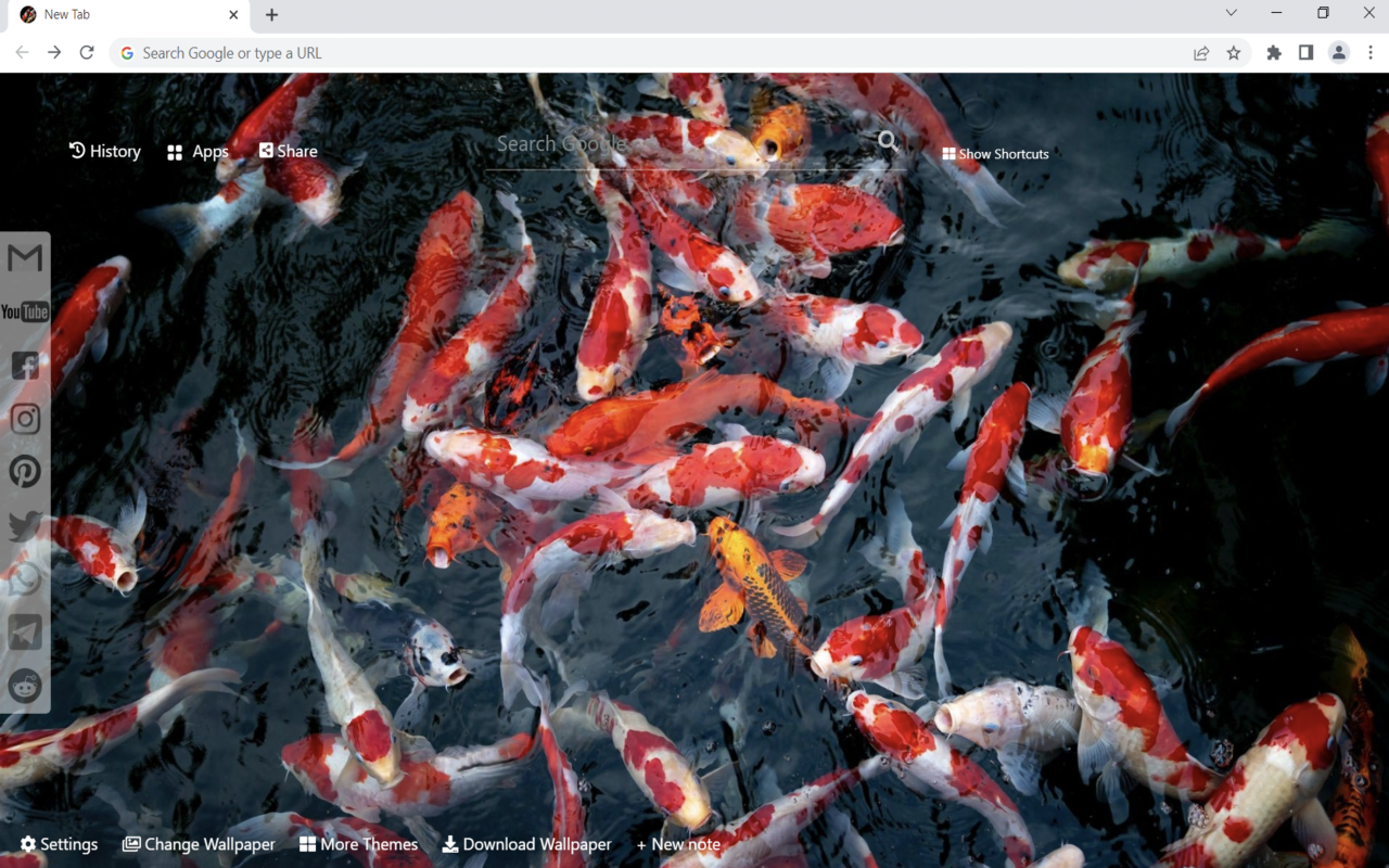 Koi Fish Wallpaper New Tab Preview image 1