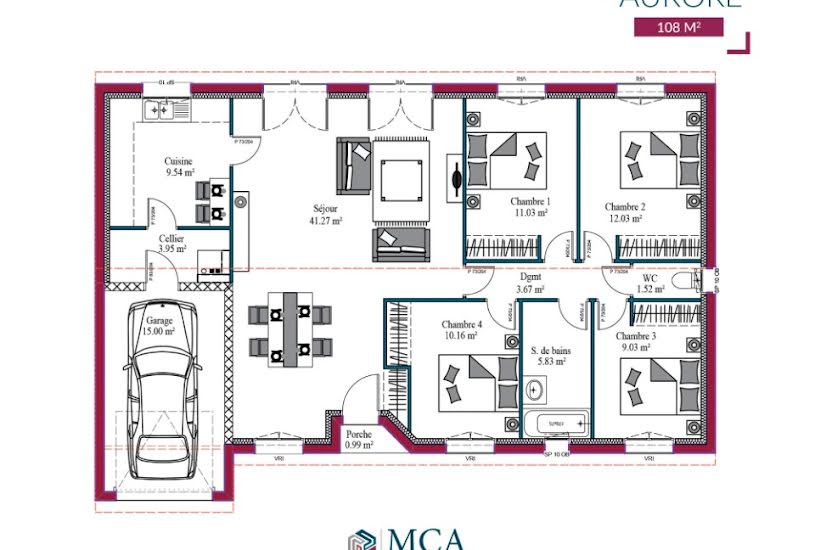  Vente Terrain + Maison - Terrain : 650m² - Maison : 111m² à Auros (33124) 