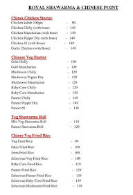 Royal Shawarma & Chinese Point menu 1