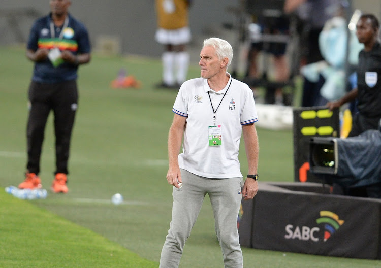 Bafana Bafana coach Hugo Broos during the 2022 Fifa World Cup Qatar qualifying match against Ethiopia at FNB Stadium on October 12 2021.