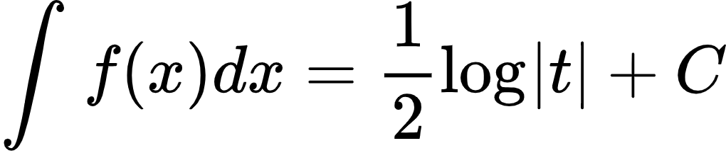 {"id":"2-1-1-0-1-1-1-1-1-1-1-1-1-1-1-1-1-1-1-1-1-1-1-1-1-1-1-0","font":{"size":10,"family":"Arial","color":"#000000"},"type":"align*","code":"\\begin{align*}\n{\\int_{}^{}f\\left(x\\right)dx}&={\\frac{1}{2}\\log_{}\\left|t\\right|+C}\t\n\\end{align*}","ts":1600169850252,"cs":"cOkUa0BNKHhRdefeKHb9ig==","size":{"width":169,"height":36}}