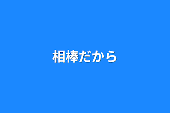 相棒だから