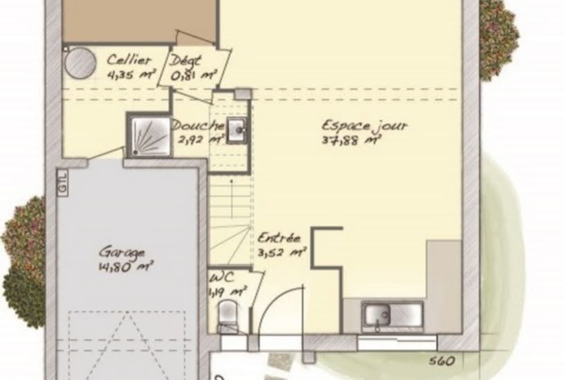  Vente Terrain + Maison - Terrain : 1 280m² - Maison : 128m² à Saint-Germainmont (08190) 