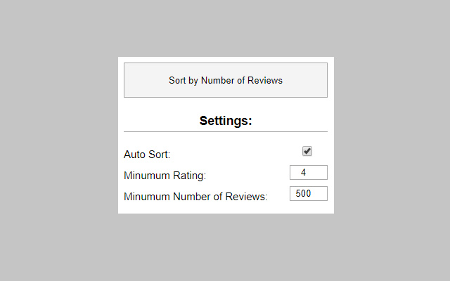 Sort by Number of Reviews: Amazon Sort