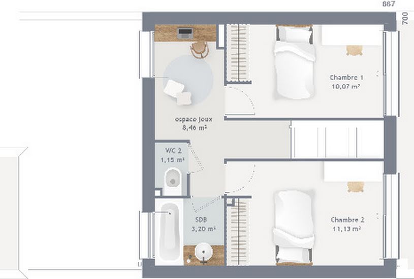  Vente Terrain + Maison - Terrain : 900m² - Maison : 100m² à Nemours (77140) 