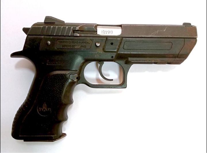 The Jericho pistol recovered from three slain suspects on June 25, 2022, along Northern Bypass, Kiambu.