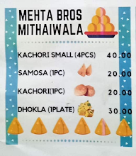 Mehta Brothers Mithai Wala menu 2