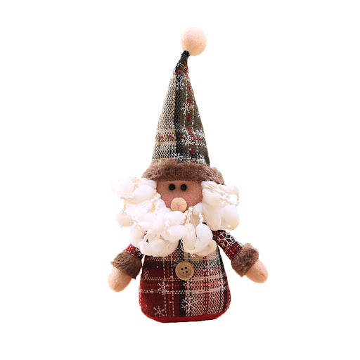Title 5, Christmas snowflake plaid cloth doll, a festive...