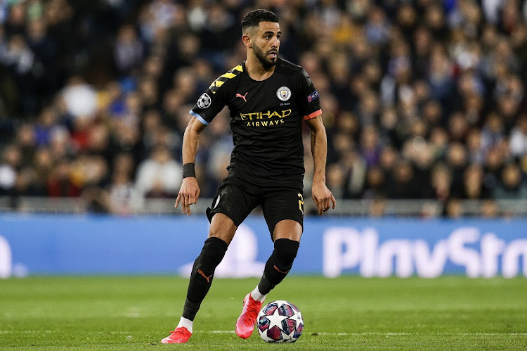 Riyad Mahrez of Manchester City during the UEFA Champions League match between Real Madrid v Manchester City at the Santiago Bernabeu on February 26, 2020 in Madrid Spain.