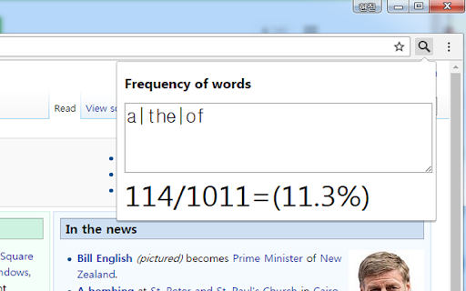 Frequency of words