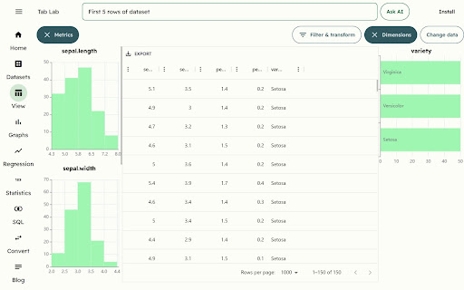 CSV and Parquet viewer