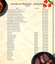 Annapurna Bhojnalaya menu 1