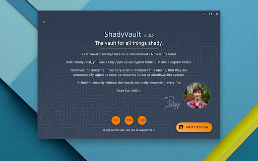 ShadyVault - Encrypted storage for Chrome OS