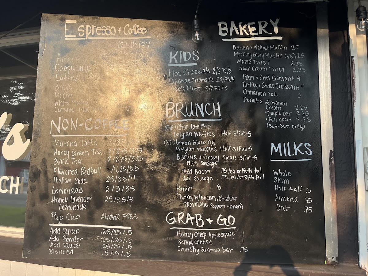 Lola's Coffee + Brunch gluten-free menu