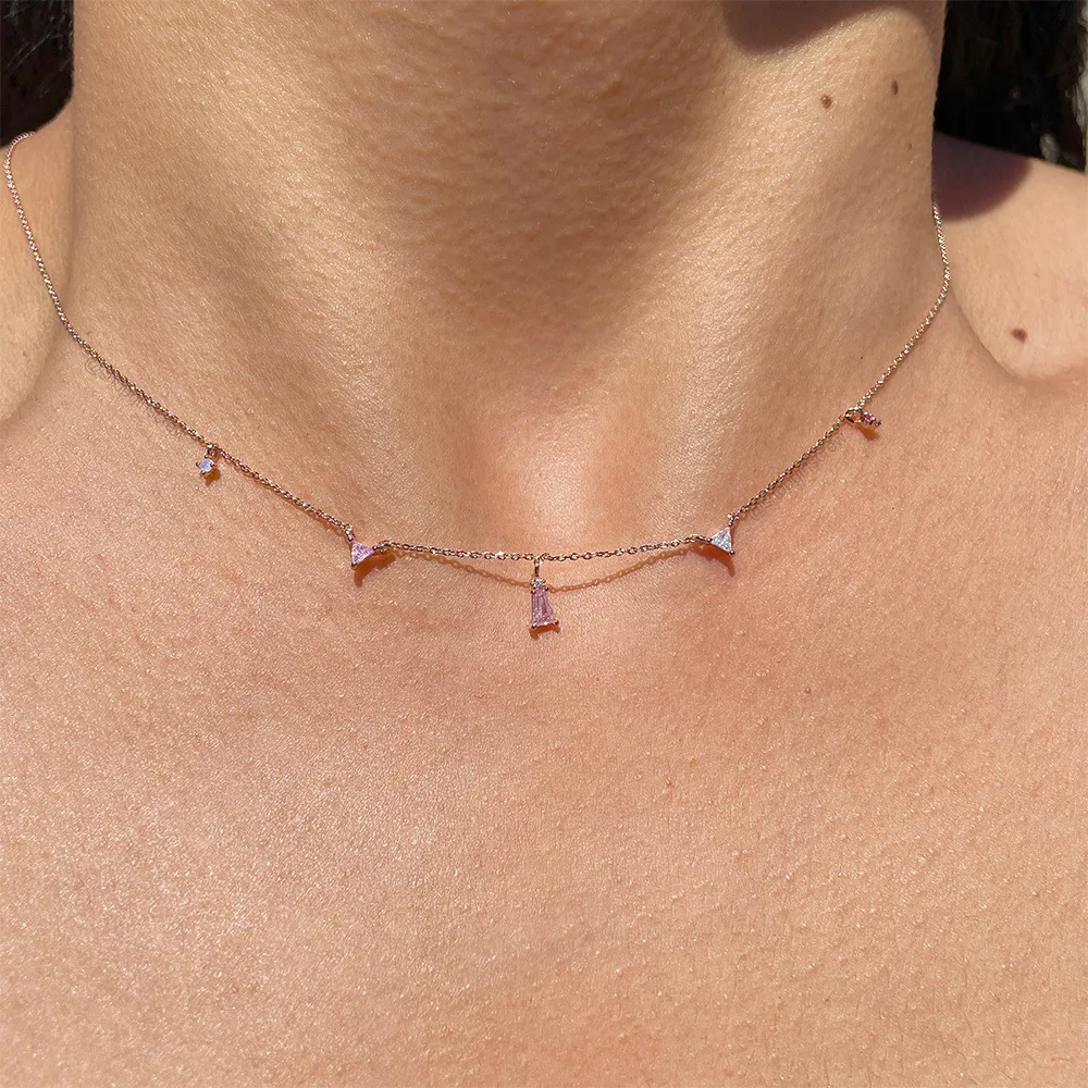 Title 5, Mode kleur zirkonia ketting voor vrouwen. Verfr...