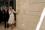 Senior White House Adviser Ivanka Trump and US Treasury Secretary Steven Mnuchin stand next to the dedication plaque at the US embassy in Jerusalem, during the dedication ceremony in Jerusalem, May 14, 2018. 